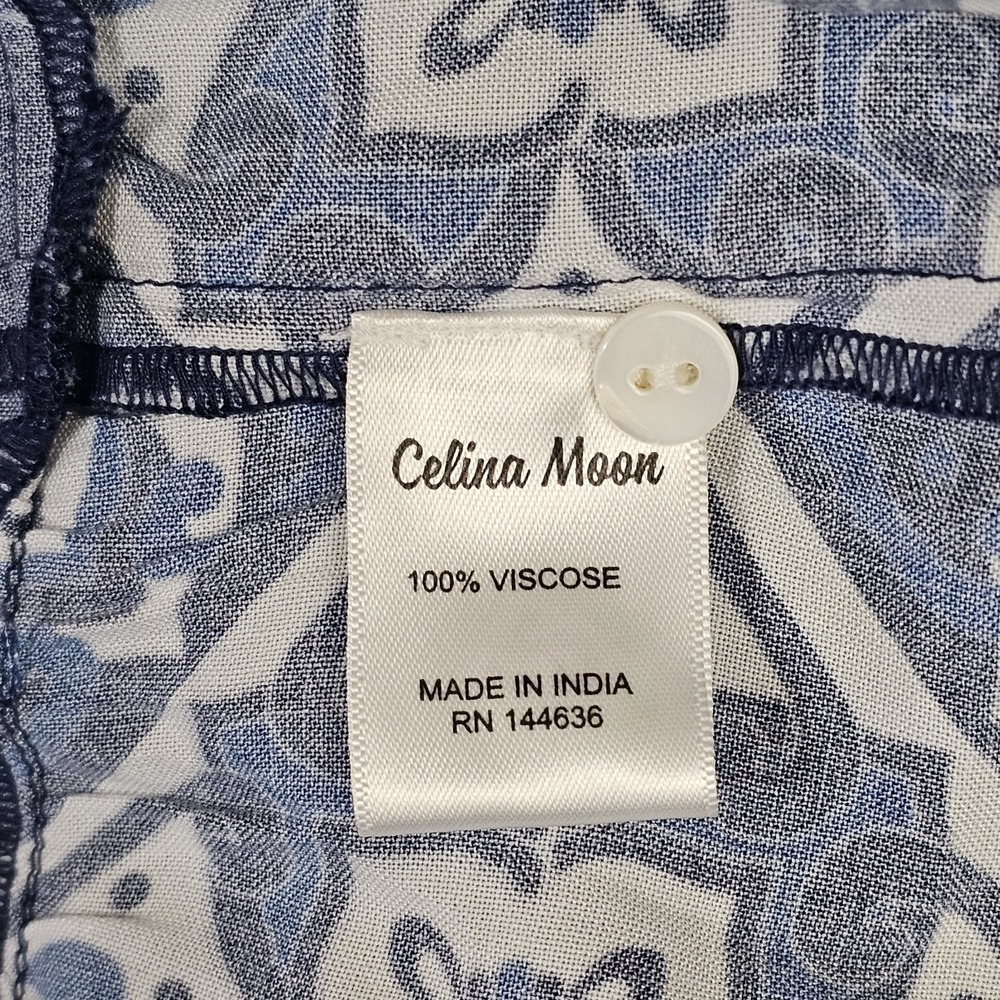 Celina Moon Floral Maxi Dress Long Sleeve Boho Size Small Blue Printed NWT - Picture 11 of 12
